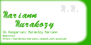 mariann murakozy business card